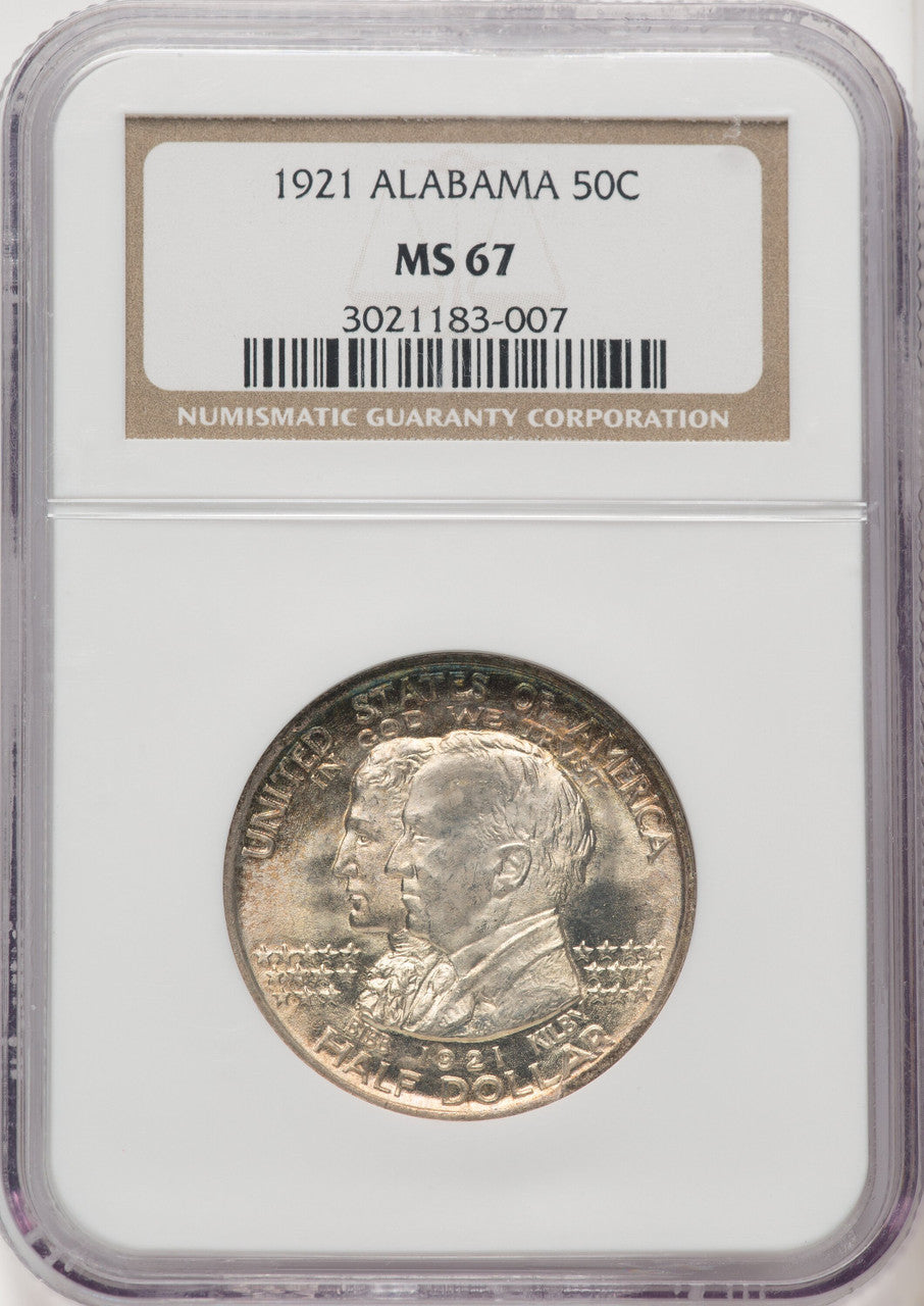 1921 50C Alabama Commemorative Silver NGC MS67