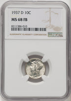 1937-D 10C FB Mercury Dime NGC MS68 (770359003)
