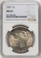1927 Peace Dollar NGC MS65