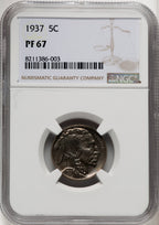 1937 5C Proof Buffalo Nickel NGC PR67 (769361001)