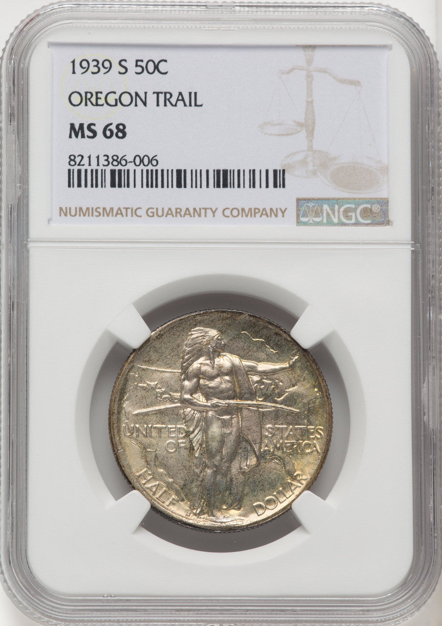 1939-S 50C Oregon Commemorative Silver NGC MS68 (766685009)