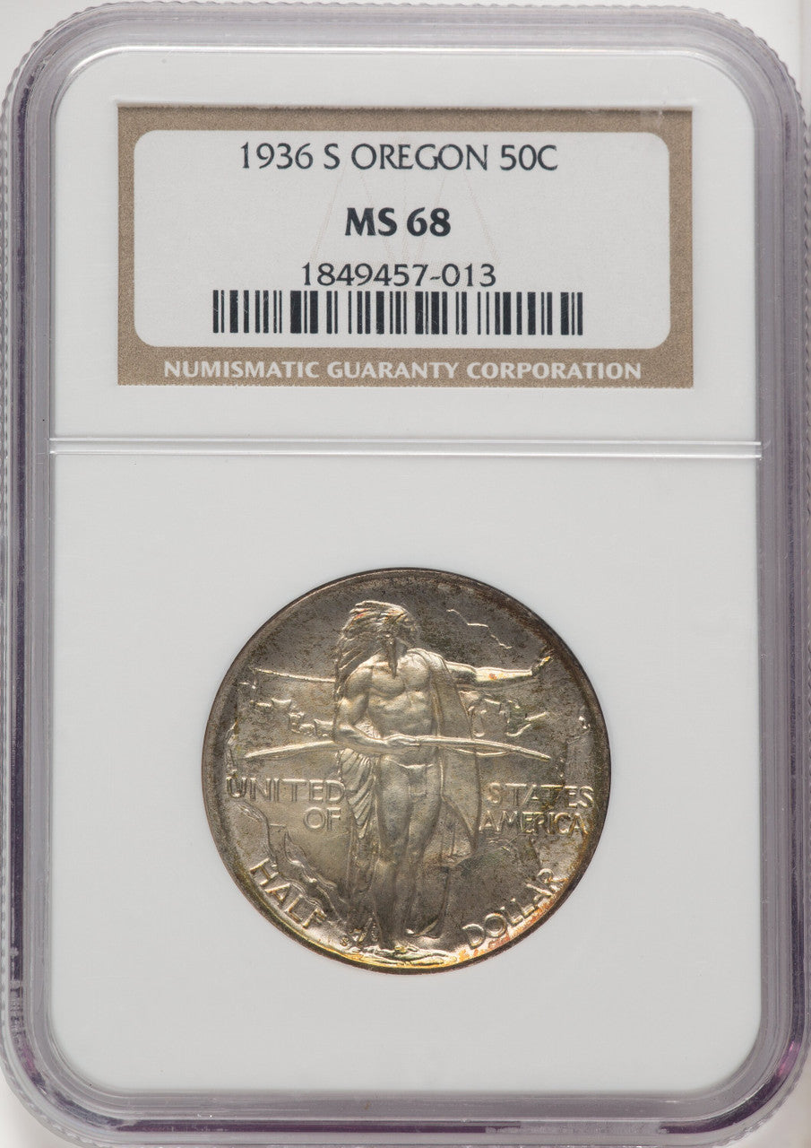 1936-S 50C Oregon Commemorative Silver NGC MS68