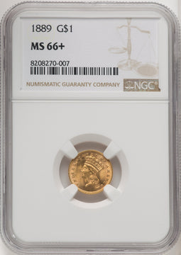 1889 G$1 Gold Dollar NGC MS66+