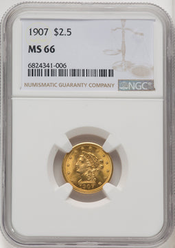 1907 $2.50 Liberty Quarter Eagle NGC MS66 (771335003)