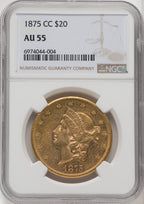 1875-CC $20 Liberty Double Eagle NGC AU55 (771307002)