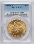 1889-CC $20 Liberty Double Eagle PCGS MS62