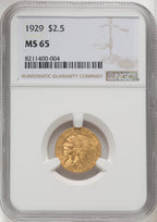 1929 $2.50 Indian Quarter Eagle NGC MS65 (768633021)