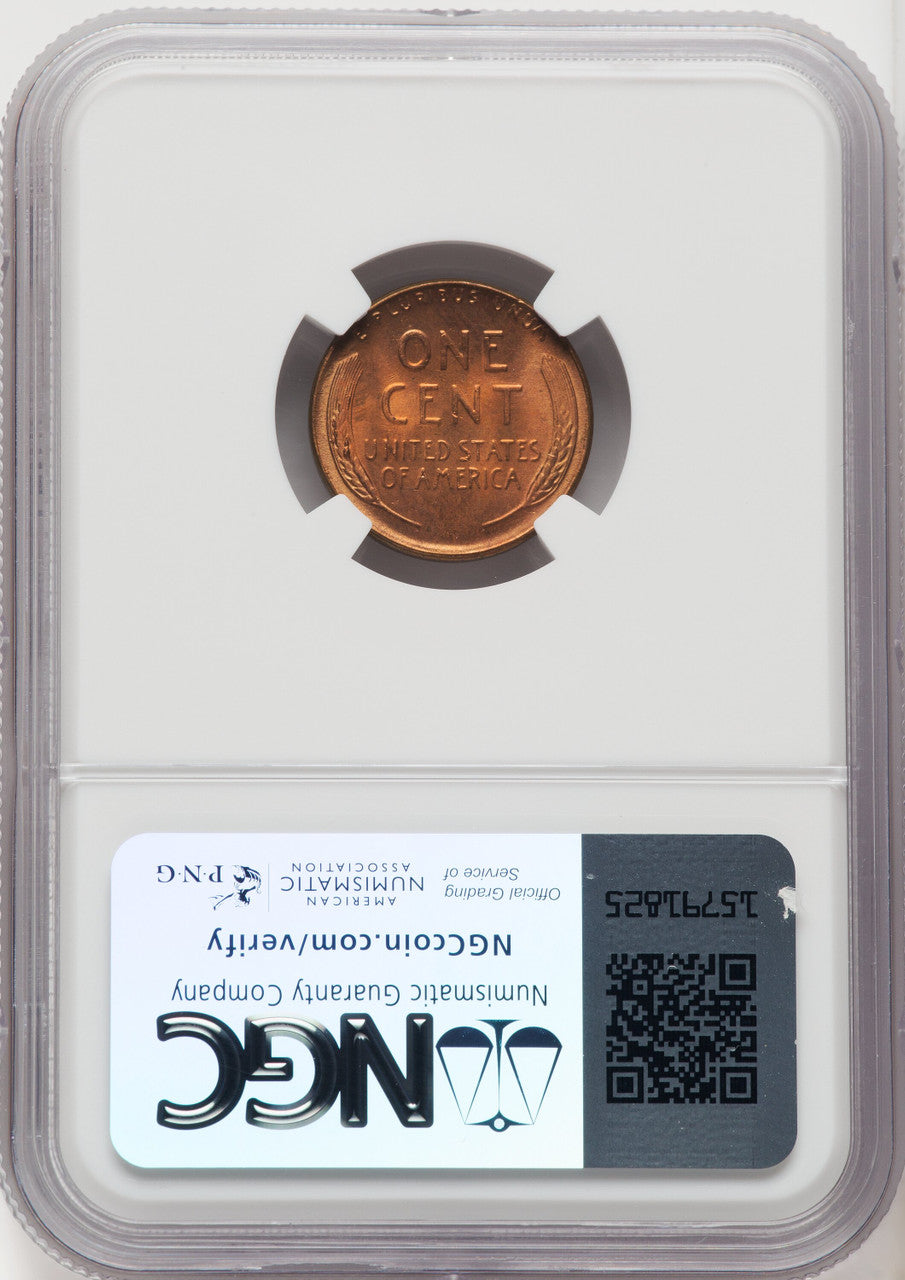 1954 1C RD Lincoln Cent NGC MS67 (767614006)