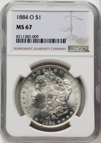 1884-O Morgan Dollar NGC MS67