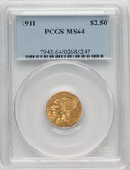 1911 $2.50 Indian Quarter Eagle PCGS MS64 (506444083)