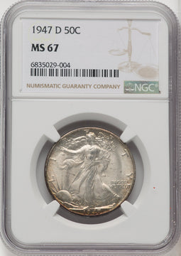 1947-D 50C Walking Liberty Half Dollar NGC MS67 (771672012)
