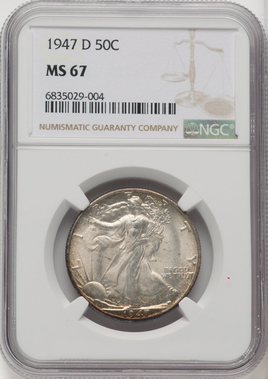 1947-D 50C Walking Liberty Half Dollar NGC MS67 (771672012)