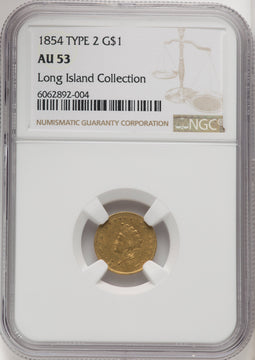 1854 G$1 Type Two Gold Dollar NGC AU53 (771656062)