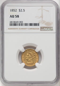 1852 $2.50 Liberty Quarter Eagle NGC AU58 (771656070)
