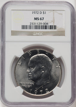 1972-D $1 Eisenhower Dollar NGC MS67 (771656057)