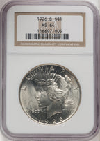1926-D Peace Dollar NGC MS64 (771656053)