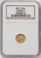 1855 G$1 Type Two Gold Dollar NGC AU58 (771656066)