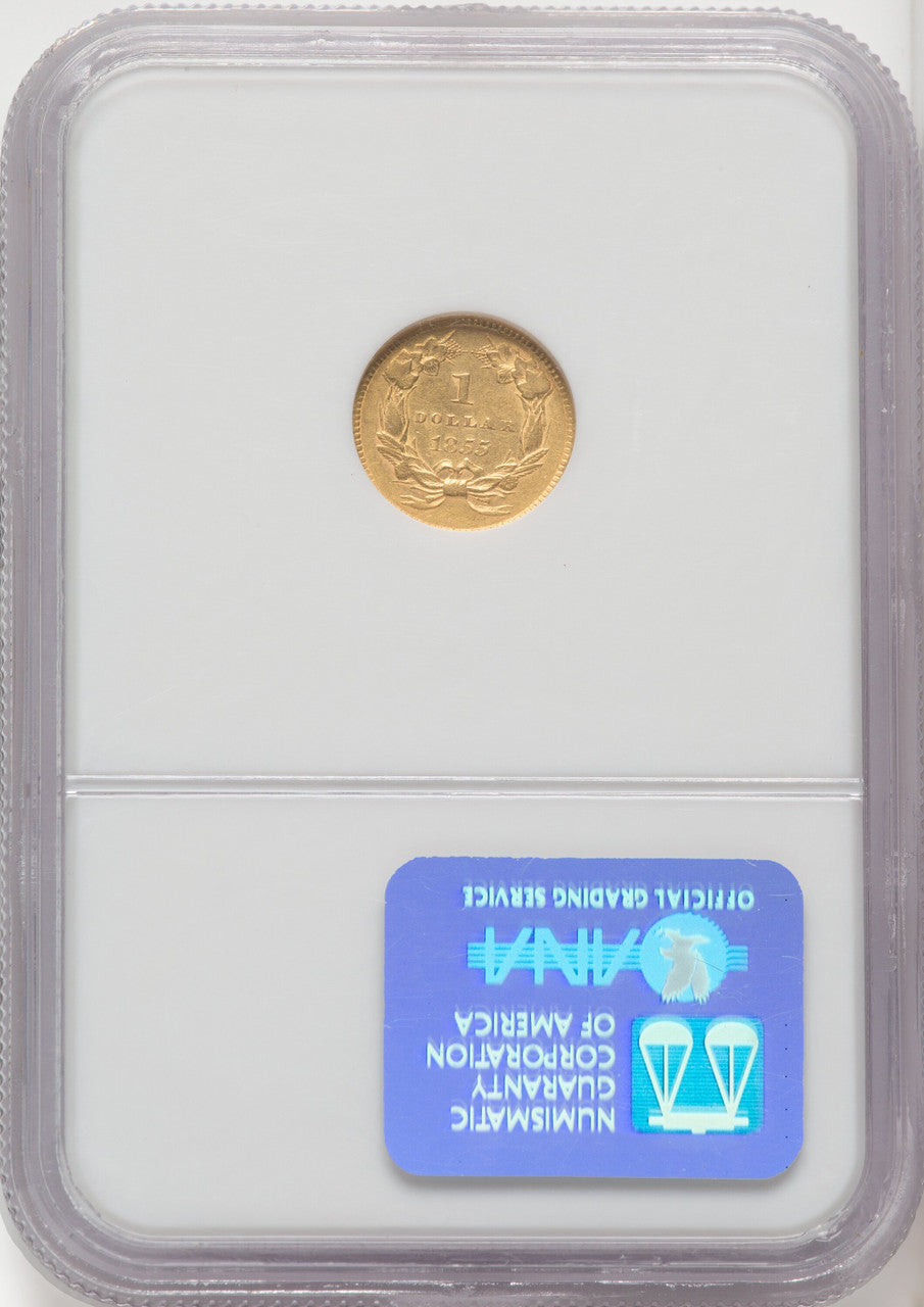 1855 G$1 Type Two Gold Dollar NGC AU58 (771656066)