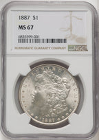 1887 Morgan Dollar NGC MS67 (771656033)