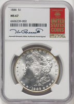 1886 Kenneth Bressett Red Book Morgan Dollar NGC MS67