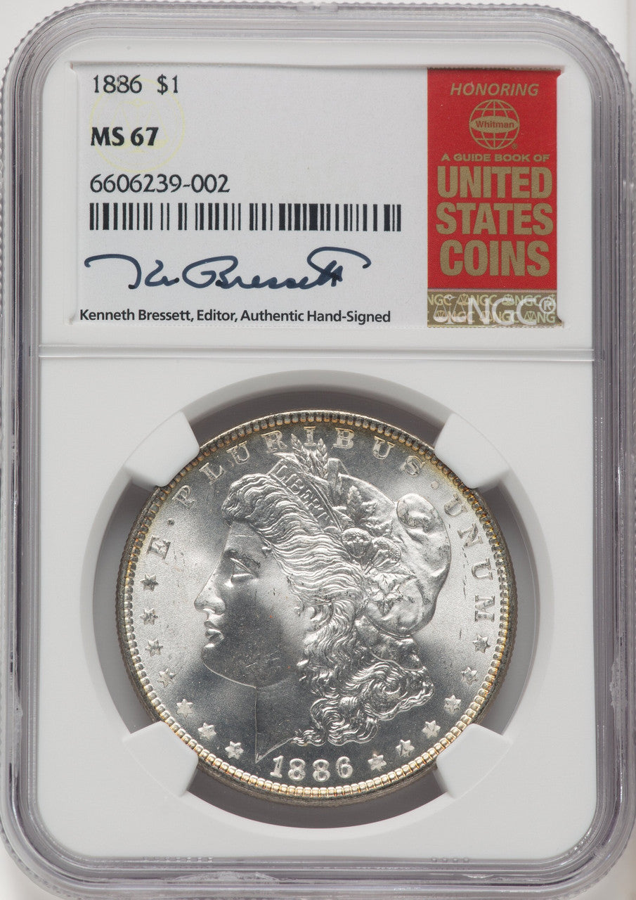 1886 Kenneth Bressett Red Book Morgan Dollar NGC MS67