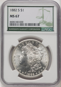 1882-S Green Label Morgan Dollar NGC MS67 (771656017)