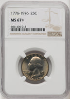1976 25C CLAD Washington Quarter NGC MS67+