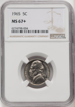 1965 5C Jefferson Nickel NGC MS67+