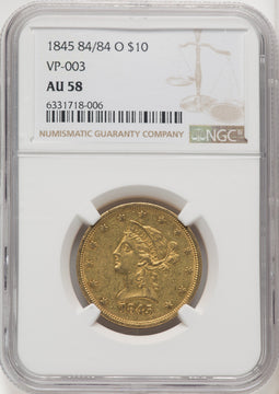 1845-O $10 RPD Liberty Eagle NGC AU58 (771813024)