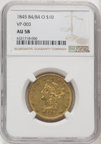 1845-O $10 RPD Liberty Eagle NGC AU58 (771813024)