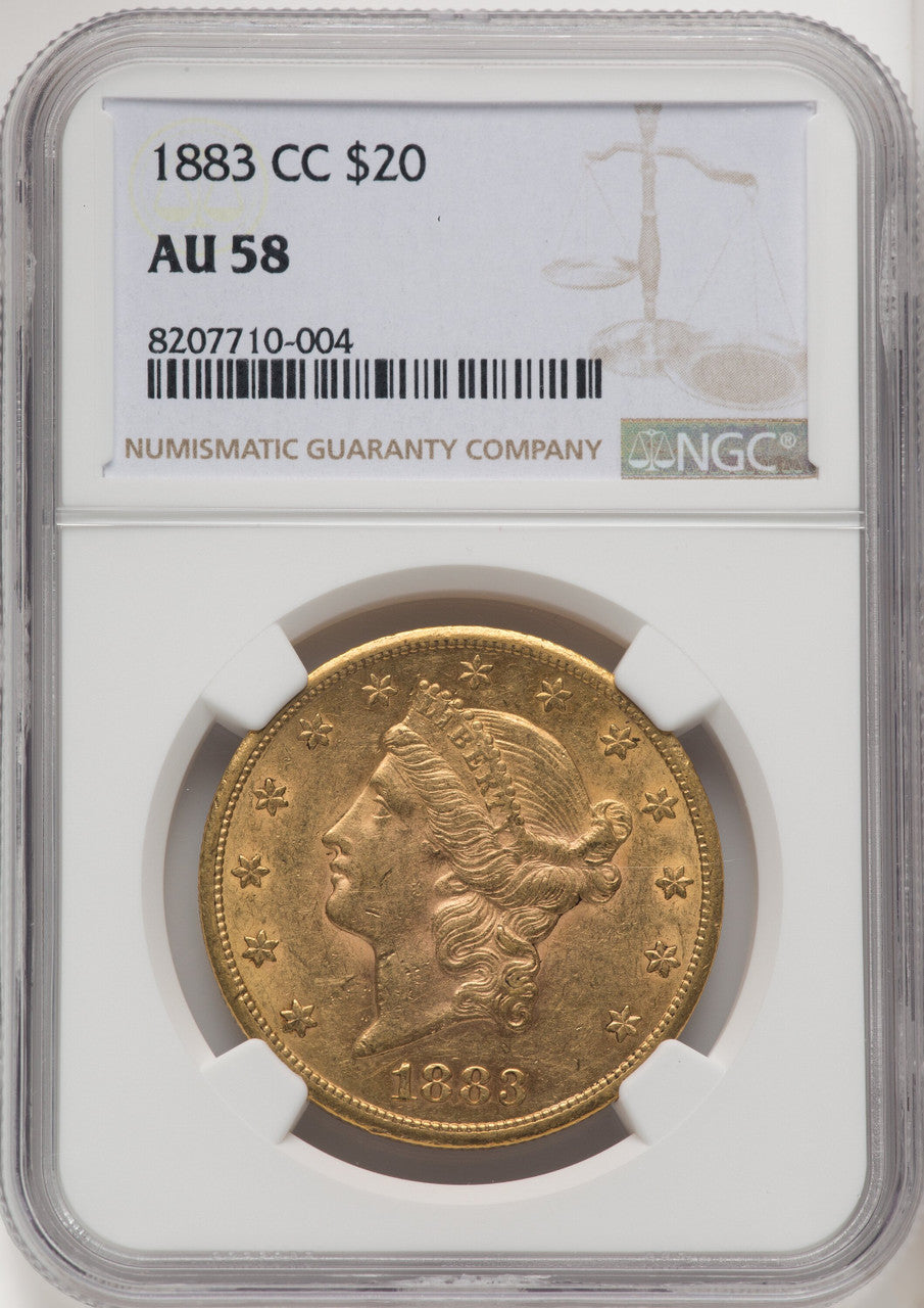 1883-CC $20 Liberty Double Eagle NGC AU58 (771813027)