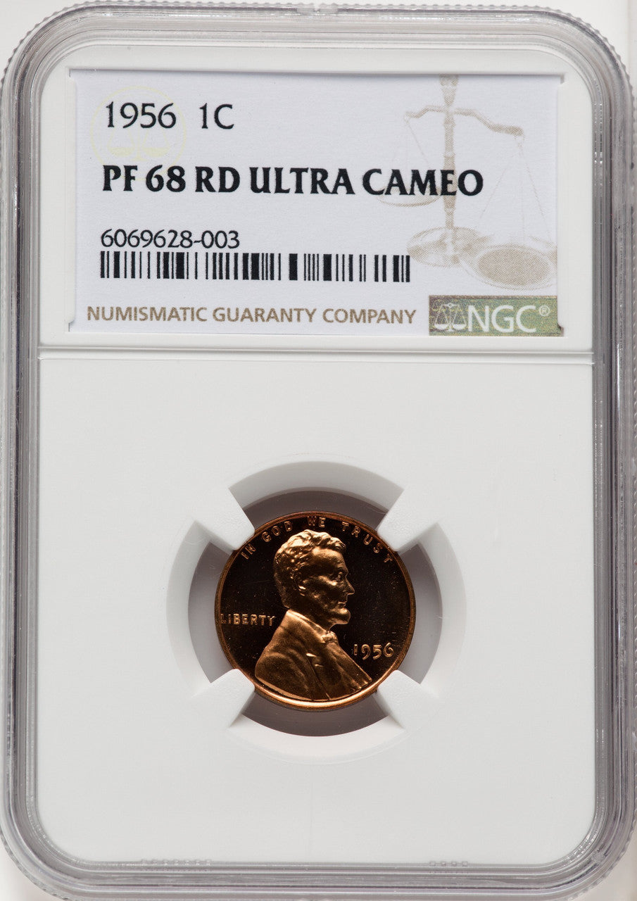 1956 1C Proof Lincoln Cent NGC PR68