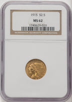 1915 $2.50 Indian Quarter Eagle NGC MS62 (506444089)