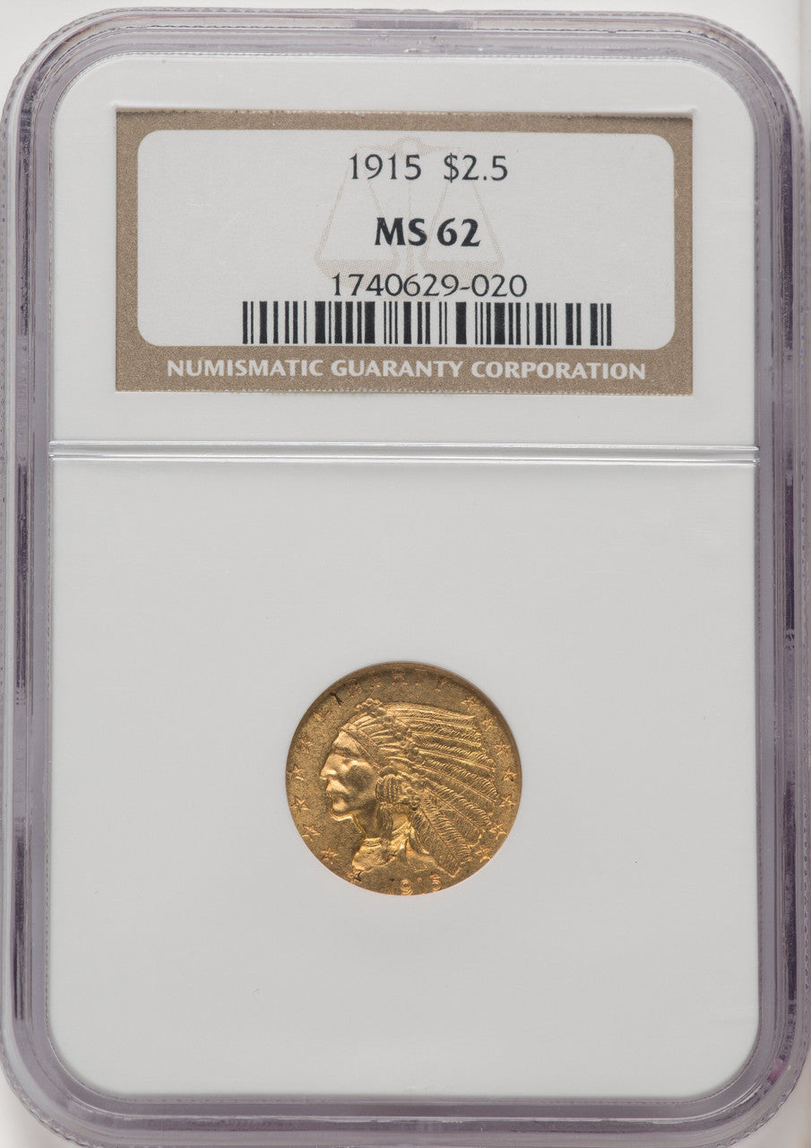 1915 $2.50 Indian Quarter Eagle NGC MS62 (506444089)