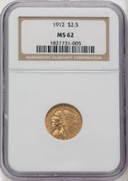 1912 $2.50 Indian Quarter Eagle NGC MS62 (506444085)