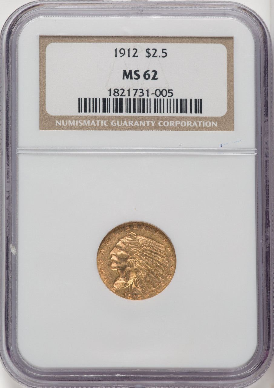 1912 $2.50 Indian Quarter Eagle NGC MS62 (506444085)