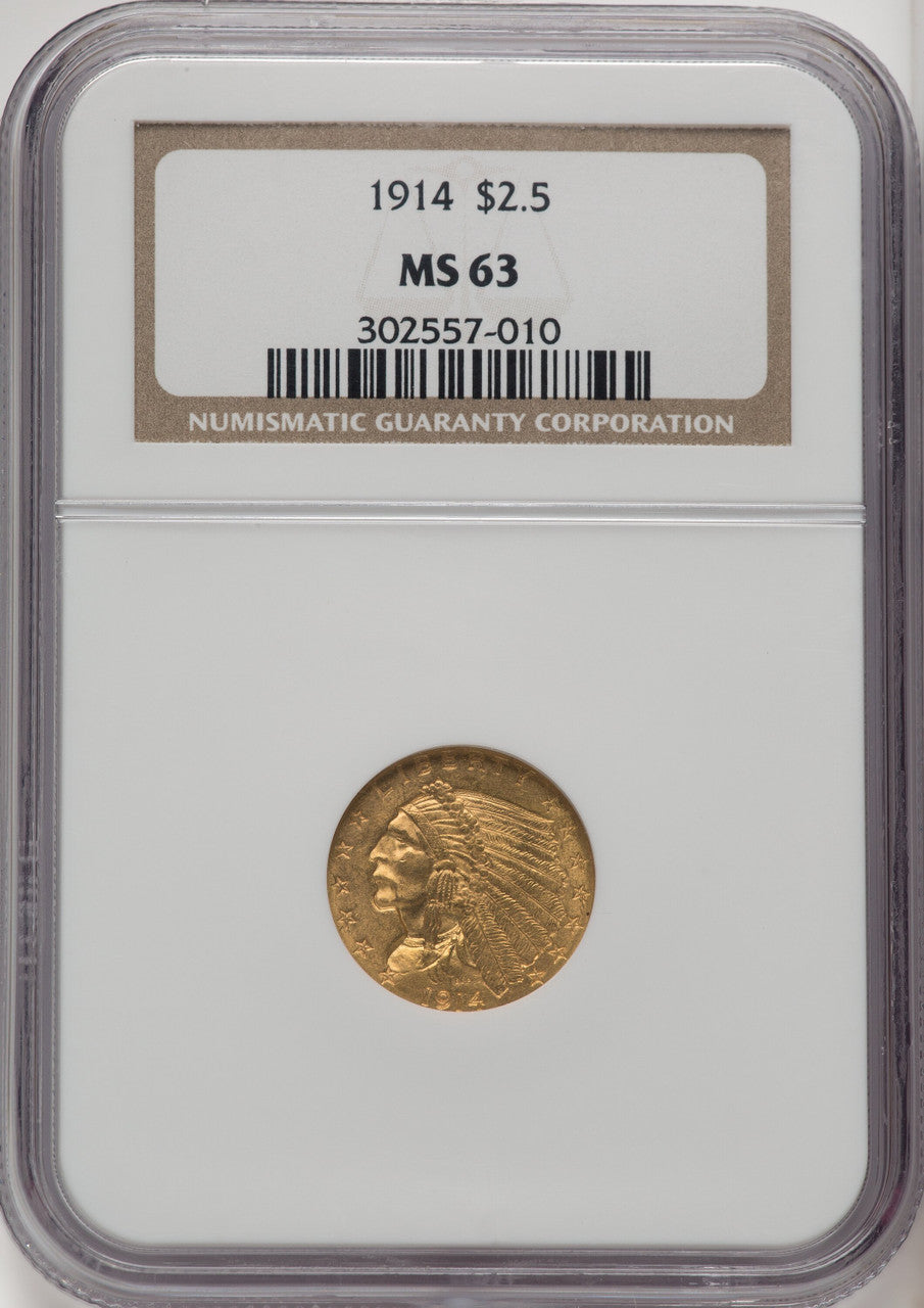 1914 $2.50 Indian Quarter Eagle NGC MS63 (506444087)
