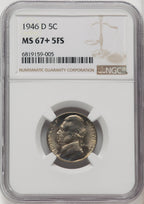 1946-D 5C FS Jefferson Nickel NGC MS67+