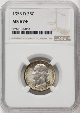 1953-D 25C Washington Quarter NGC MS67+