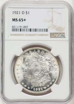 1921-D Morgan Dollar NGC MS65+