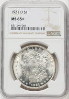 1921-D Morgan Dollar NGC MS65+