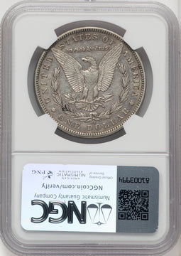 1890-CCVAM-4 Tailbar Morgan Dollar NGC AU50