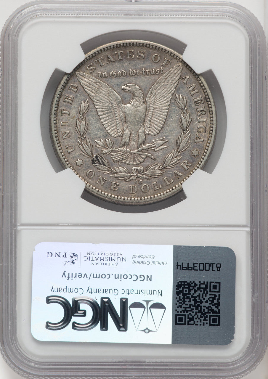 1890-CCVAM-4 Tailbar Morgan Dollar NGC AU50