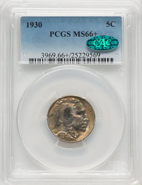 1930 5C CAC Buffalo Nickel PCGS MS66+