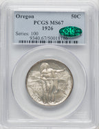 1926 50C Oregon CAC Commemorative Silver PCGS MS67