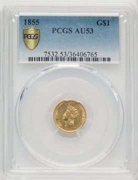1855 G$1 Type Two Gold Dollar PCGS AU53 (771656064)