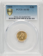 1855 G$1 Type Two Gold Dollar PCGS AU53 (771656064)