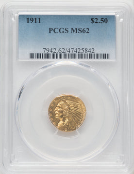 1911 $2.50 Indian Quarter Eagle PCGS MS62 (771656078)