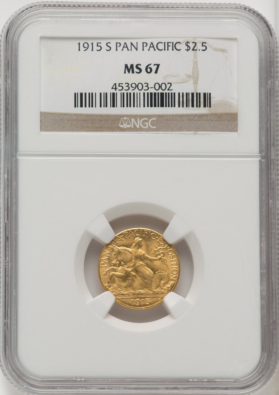 1915-S $2.50 Panama-Pacific Quarter Eagle Commemorative Gold NGC MS67 (771152005)