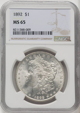 1892 Morgan Dollar NGC MS65